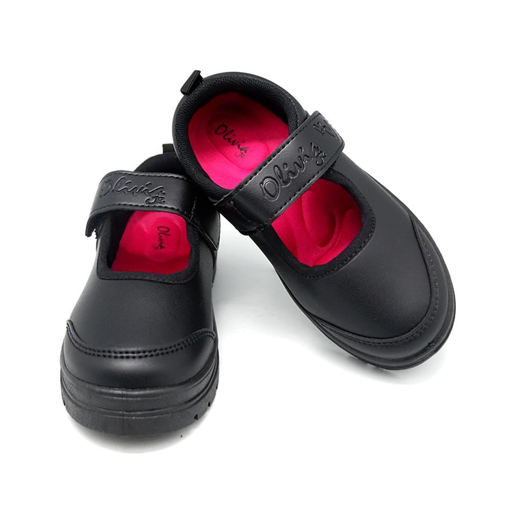 Olivia Jr Black School Shoes - OLV8001