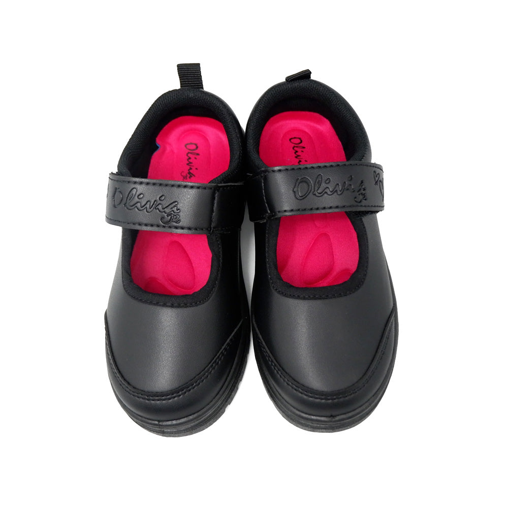 Olivia Jr Black School Shoes - OLV8001